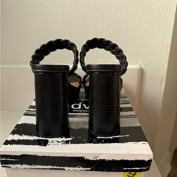 Dolce Vita Women's Peggy Black Braided Heeled Sandals - Picture 4 of 7